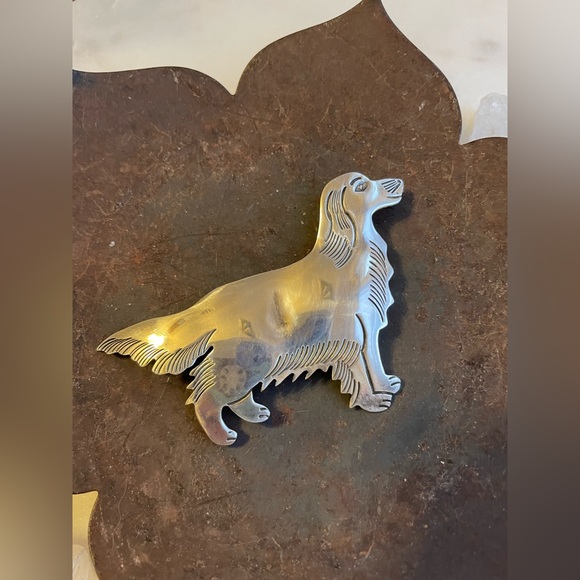Sterling Irish Setter Golden Retriever Brooch/Handmade Dog Brooch Silver - Picture 3 of 11